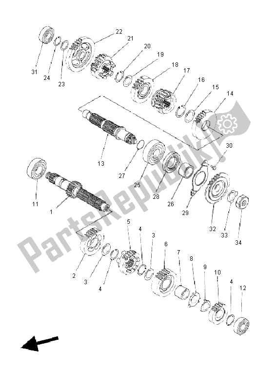 Todas as partes de Transmissão do Yamaha XT 660 ZA Tenere SE 2011