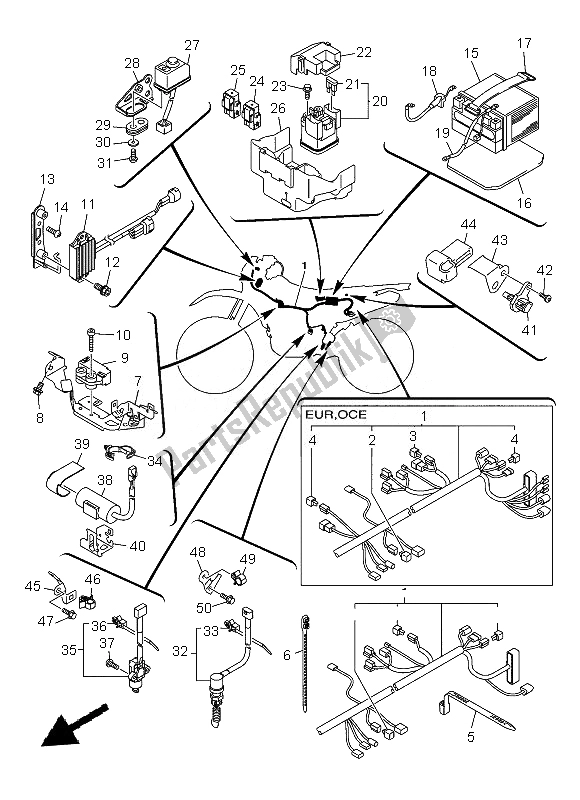 Tutte le parti per il Elettrico 2 del Yamaha WR 450F 2013