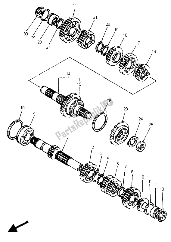 Toutes les pièces pour le Transmission du Yamaha XJ 600N 1995