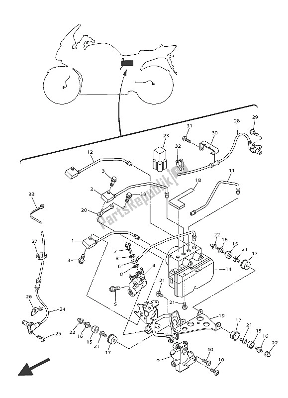 All parts for the Electrical 3 of the Yamaha FJR 1300 AE 2016