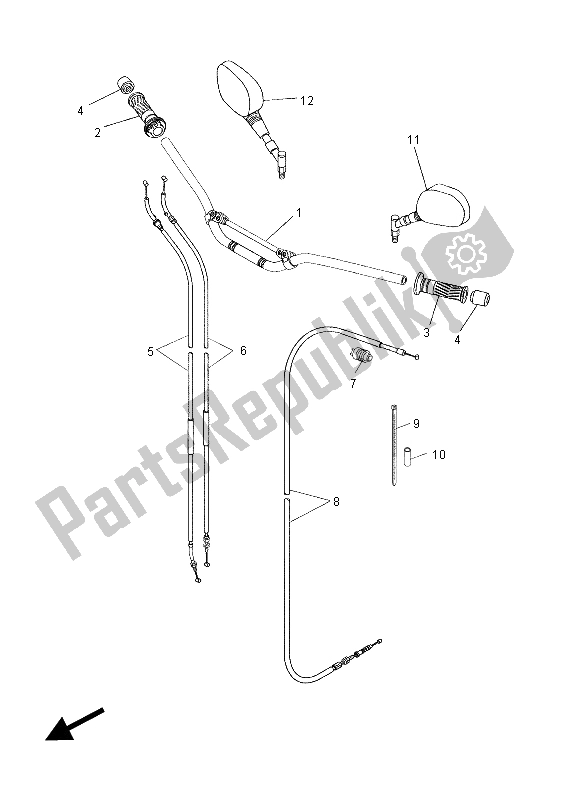 All parts for the Steering Handle & Cable of the Yamaha XT 660 ZA Tenere 2015