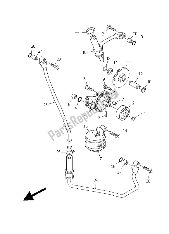 Tutte le parti per il Pompa Dell'olio del Yamaha YZ 426F 2000