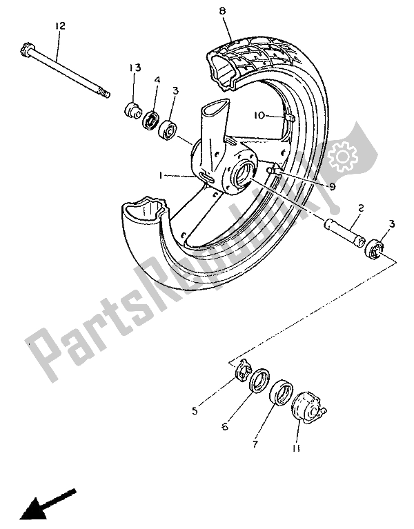 Todas las partes para Rueda Delantera de Yamaha FJ 1200 1991