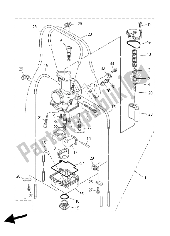 Toutes les pièces pour le Carburateur du Yamaha YZ 125 2011