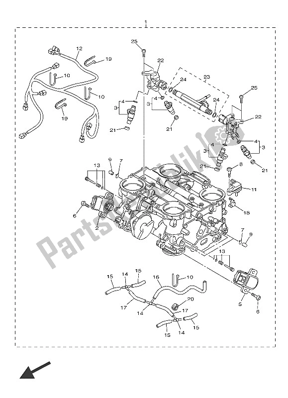 All parts for the Intake 2 of the Yamaha VMX 17 1700 2016 All parts for the Intake 2 of the Yamaha VMX 17 1700 2016