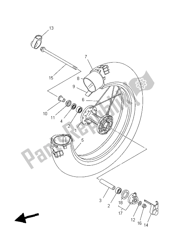 Tutte le parti per il Ruota Anteriore del Yamaha TW 125 2004