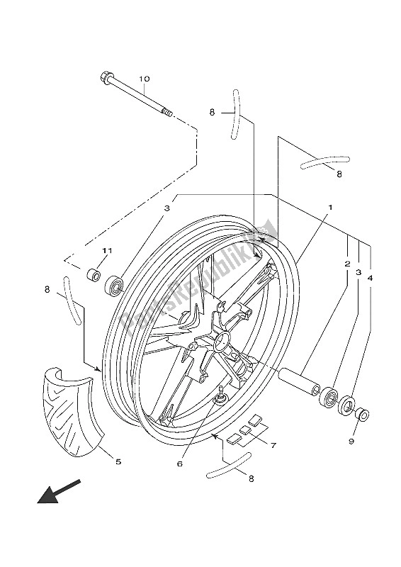 Wszystkie części do Przednie Ko? O (fbs4-mnm3) Yamaha MT 125 2016