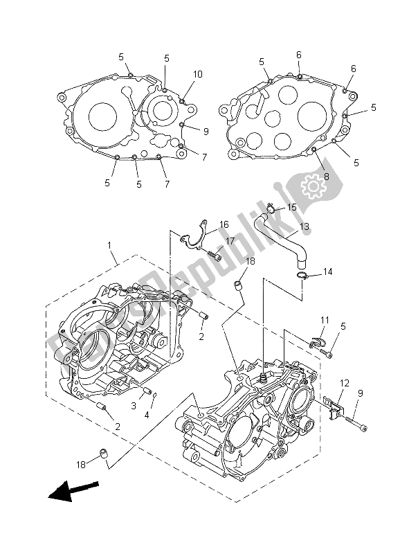 All parts for the Crankcase of the Yamaha XT 660R 2006