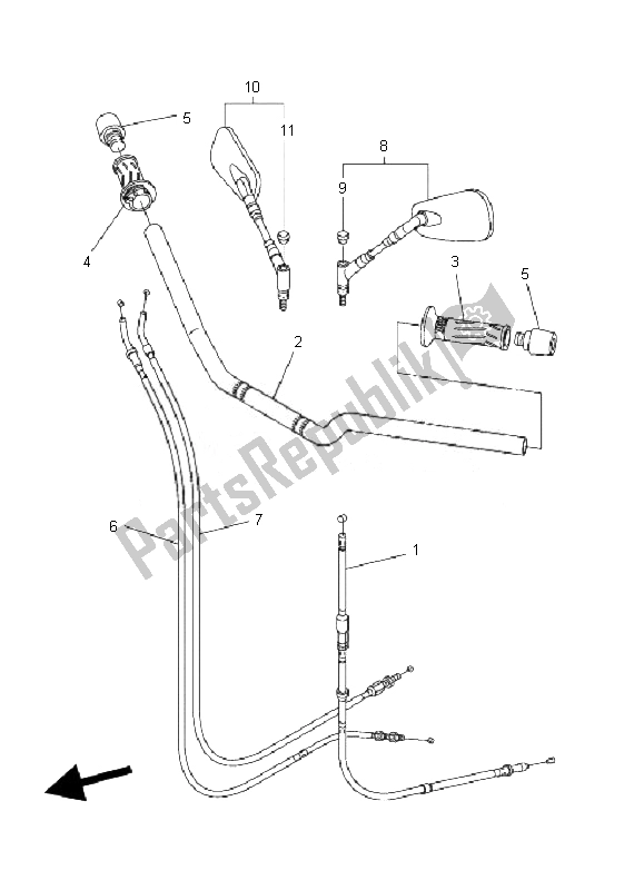 Alle onderdelen voor de Stuurhendel En Kabel van de Yamaha FZ6 NA 600 2007