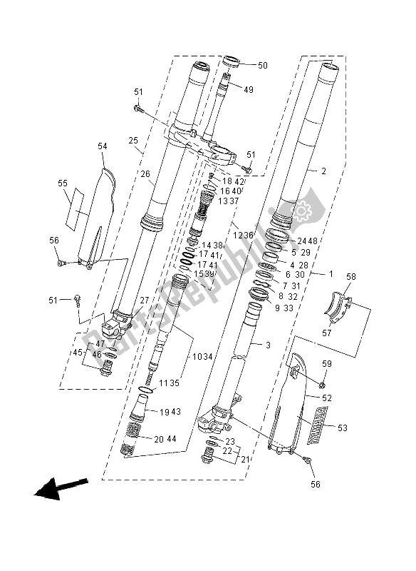 Wszystkie części do Przedni Widelec Yamaha YZ 250F 2008