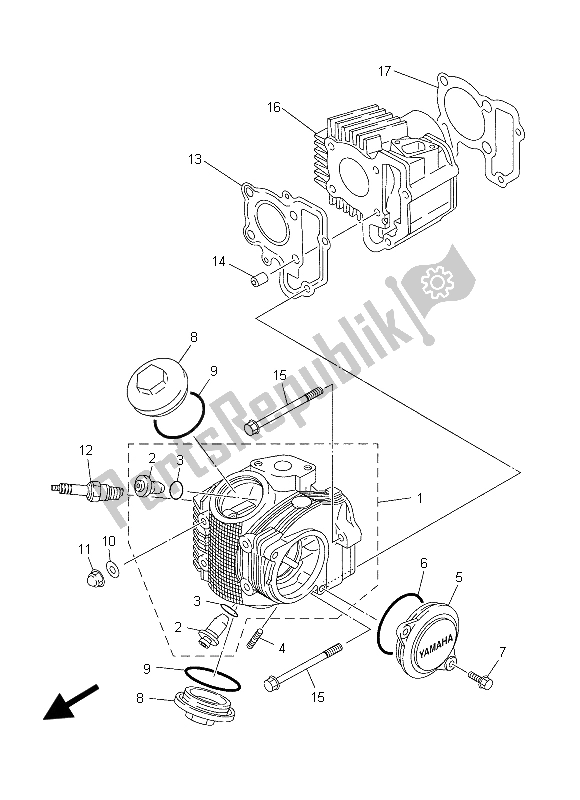 Toutes les pièces pour le Culasse du Yamaha TT R 50E 2015