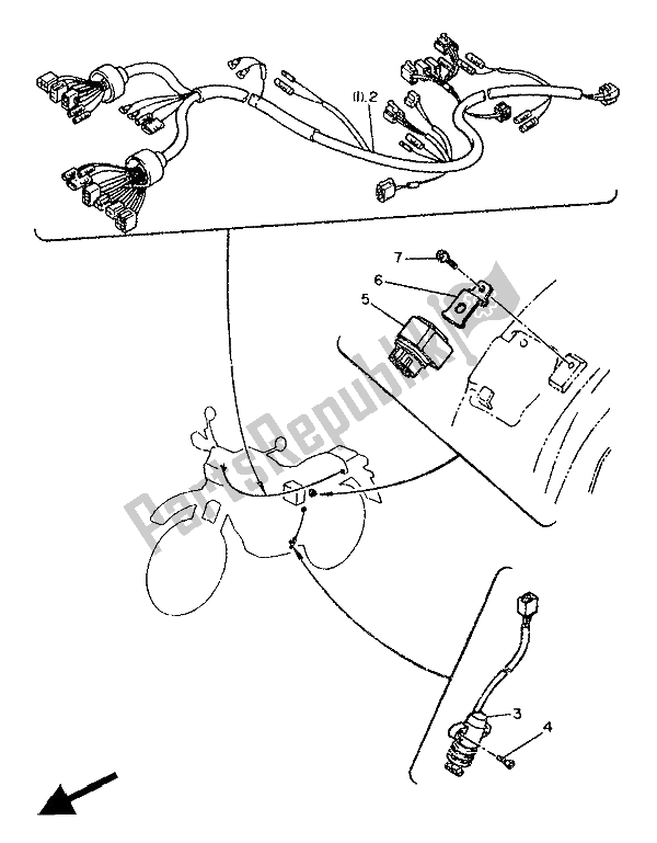 Todas las partes para Eléctrico 1 (para Dk) de Yamaha XT 600Z Tenere 1986