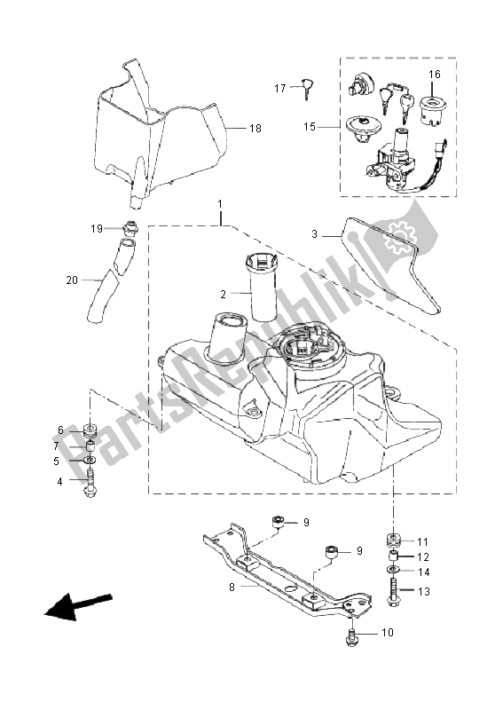 Tutte le parti per il Serbatoio Di Carburante del Yamaha VP 250 X City 2011