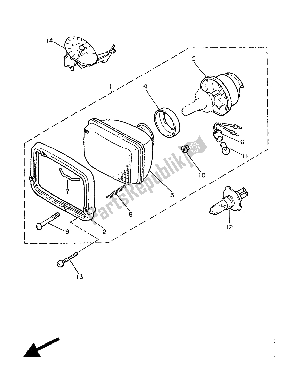 All parts for the Alternate (carburetor-fender) (for At) of the Yamaha XJ 600 1986