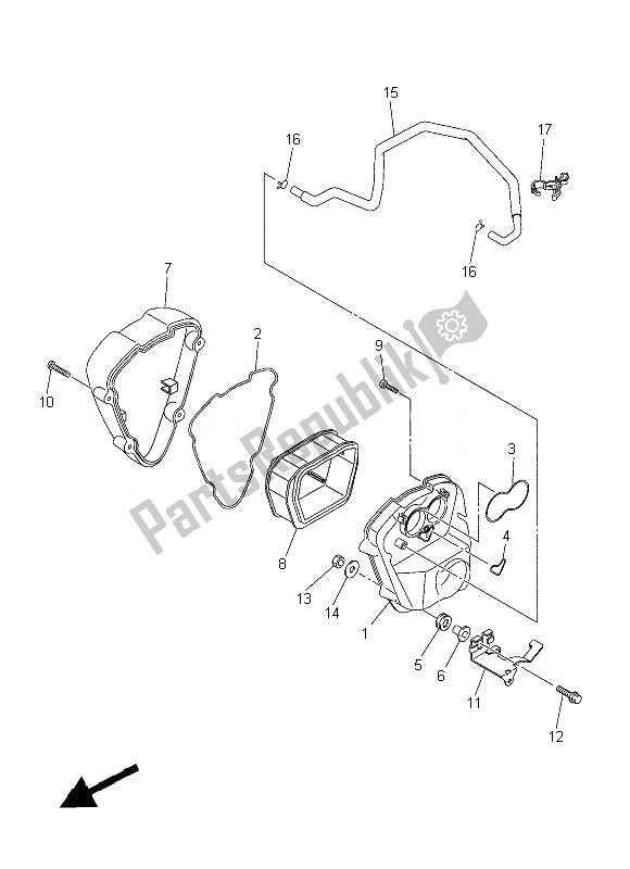 All parts for the Intake 2 of the Yamaha XVS 1300 CU 2014