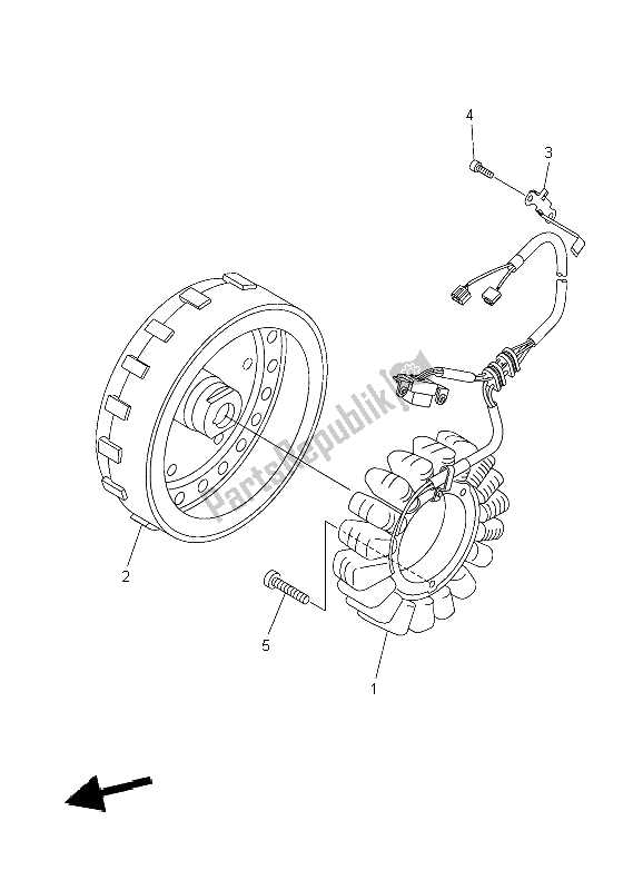 Todas as partes de Gerador do Yamaha XVS 1300A Midnight Star 2009