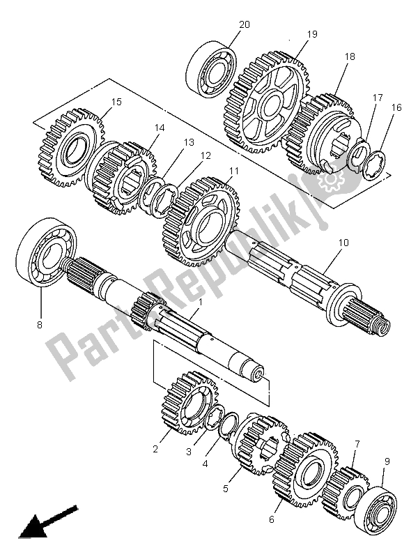 All parts for the Transmission of the Yamaha XVS 650A Dragstar Classic 1998