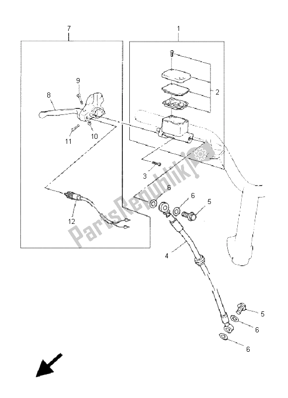 Tutte le parti per il Pompa Freno Anteriore del Yamaha CS 50 RR LC JOG 2009