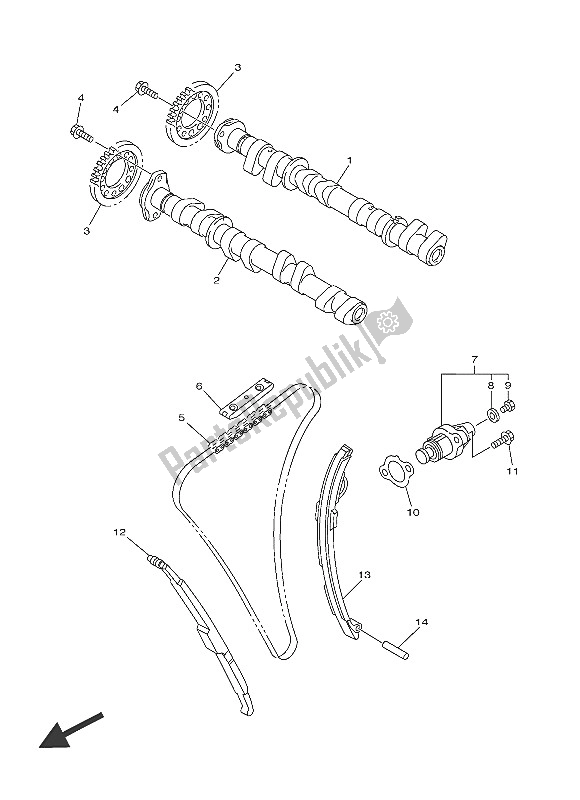 All parts for the Camshaft & Chain of the Yamaha FJR 1300A 2016