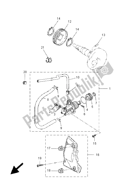 Todas las partes para Bomba De Aceite de Yamaha YQ 50L Aerox Replica 2005