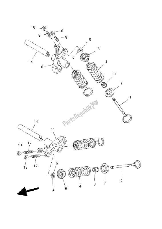 Tutte le parti per il Valvola del Yamaha WR 125R 2011