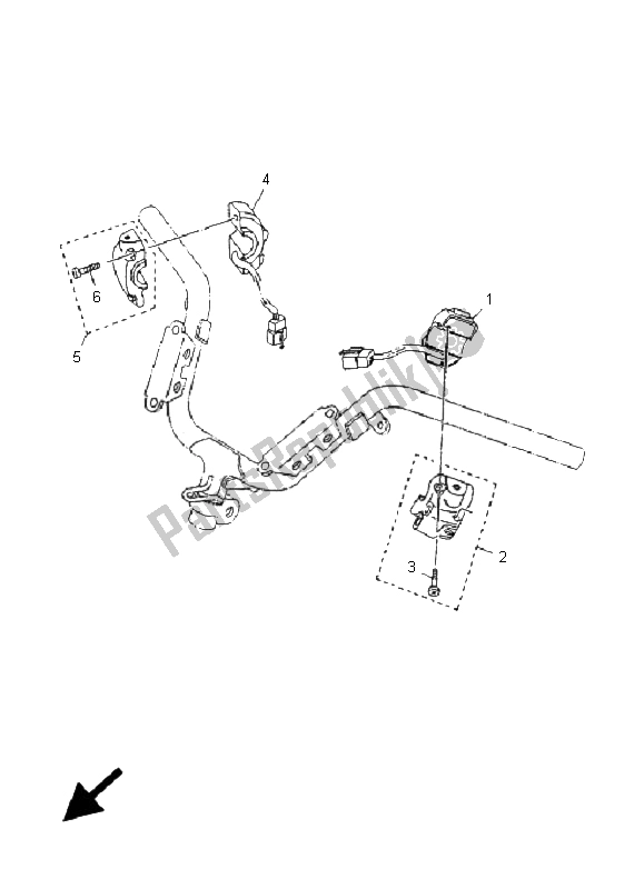 Toutes les pièces pour le Interrupteur Et Levier De Poignée du Yamaha YP 125E Majesty 2005