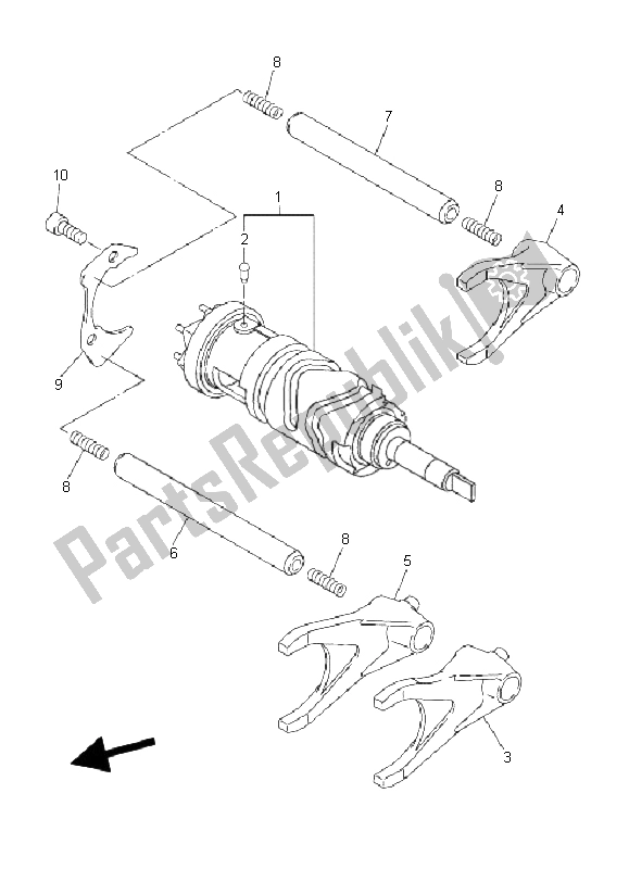 All parts for the Shift Cam & Fork of the Yamaha FJR 1300 AS 2006