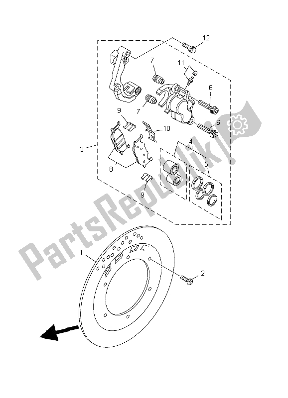 All parts for the Front Brake Caliper of the Yamaha XVS 250 Dragstar 2002