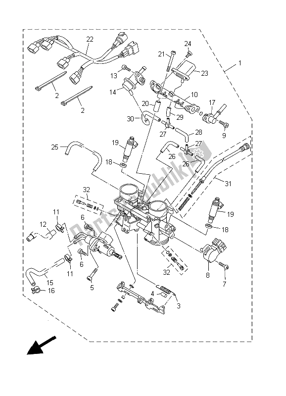 Toutes les pièces pour le Admission 2 du Yamaha TDM 900 2003