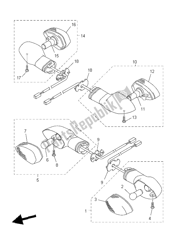 Tutte le parti per il Luce Lampeggiante del Yamaha YZF R6 600 2009