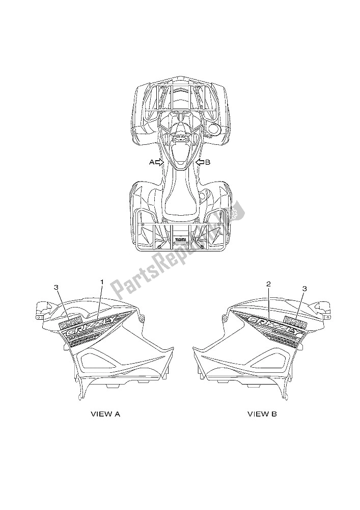 All parts for the Graphics of the Yamaha YFM 700 FWA Grizzly 4X4 2016