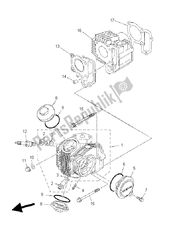 Todas las partes para Cabeza De Cilindro de Yamaha TT R 50E 2011