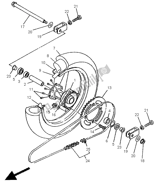 Toutes les pièces pour le Roue Arrière du Yamaha YZ 80 LC 1999