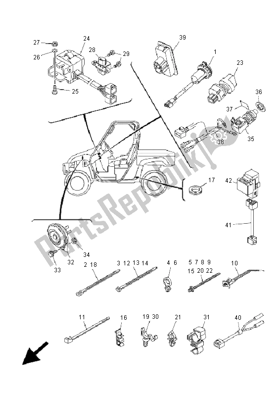 Wszystkie części do Elektryczny 2 Yamaha YXR 700F Rhino 2009