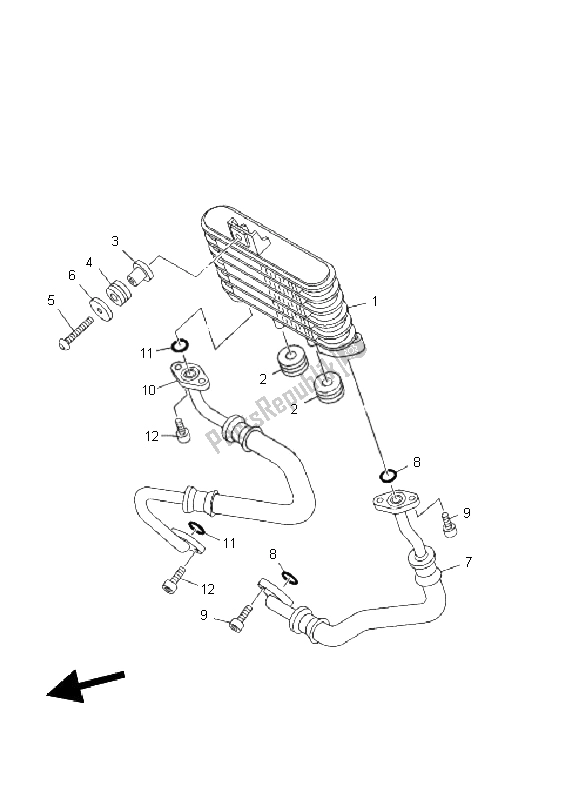 Tutte le parti per il Radiatore Dell'olio del Yamaha XV 1900A 2011