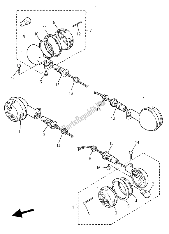 Todas las partes para Luz Intermitente de Yamaha V MAX 12 1200 1997