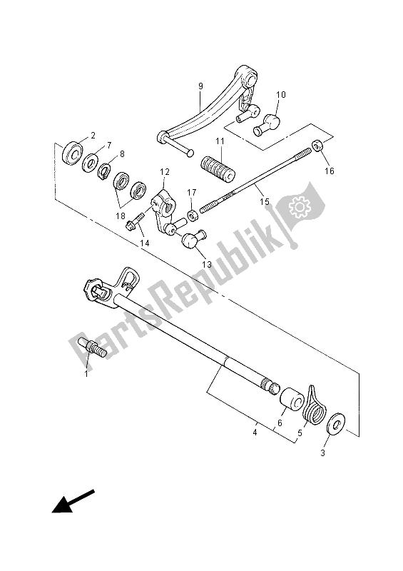 All parts for the Shift Shaft of the Yamaha XJR 1300C 2015