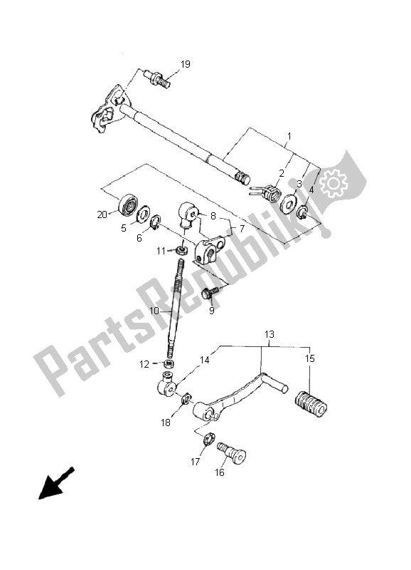 Todas las partes para Eje De Cambio de Yamaha TDM 850 2000