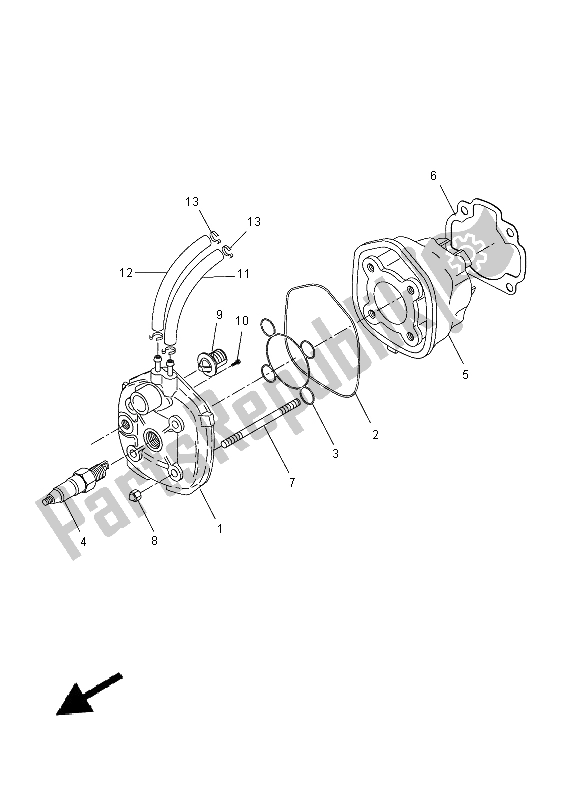 All parts for the Cylinder of the Yamaha CS 50Z 2015