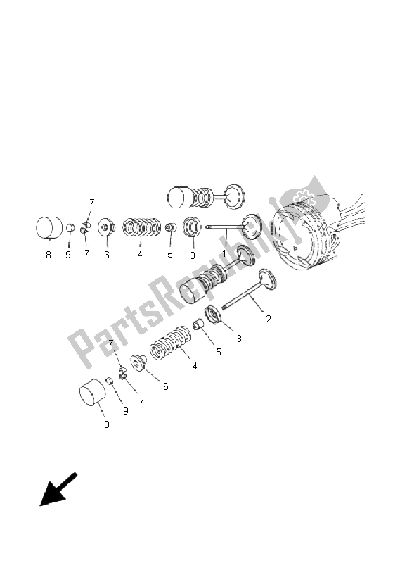 All parts for the Valve of the Yamaha YP 400A Majesty 2009