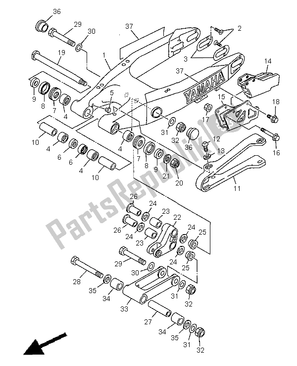 Todas las partes para Brazo Trasero de Yamaha YZ 250 1999