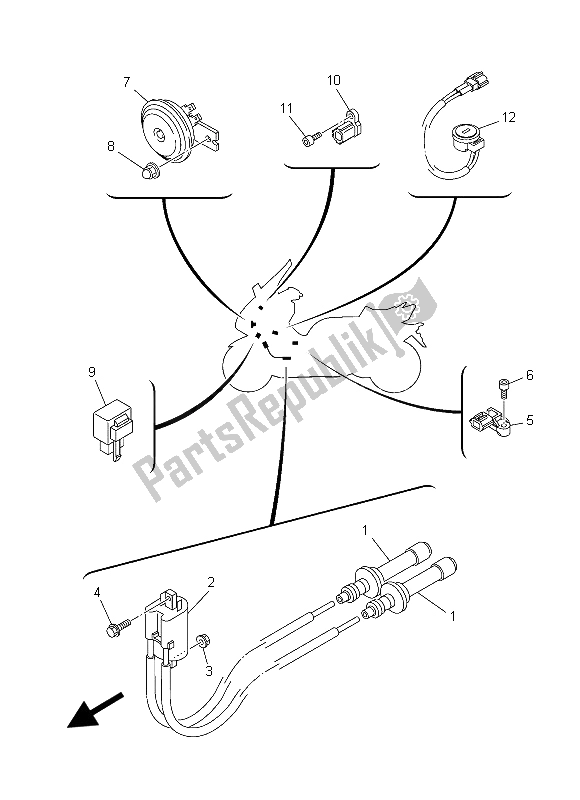 All parts for the Electrical 2 of the Yamaha XP 500 Dnms 2015