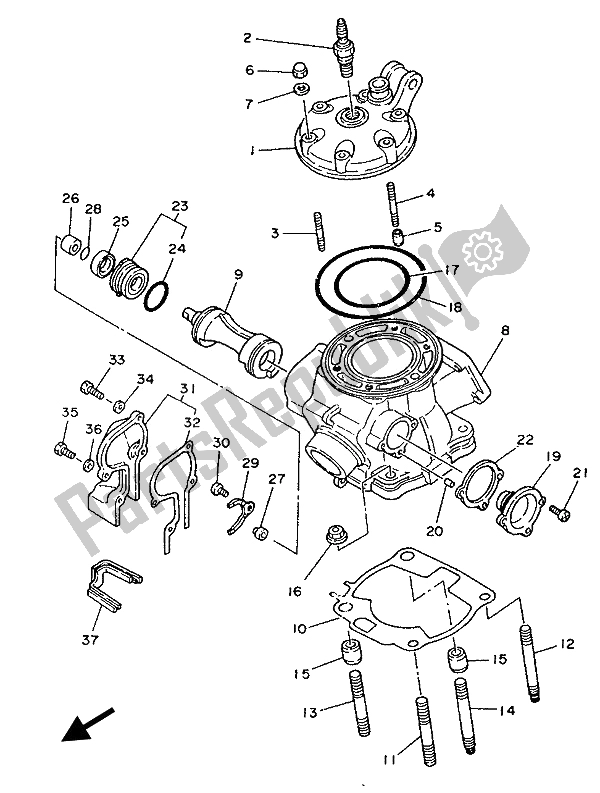 Toutes les pièces pour le Culasse du Yamaha YZF 250 LC 1994