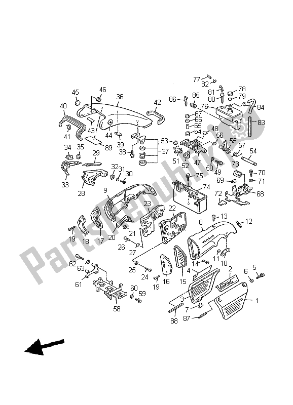 Todas las partes para Cubierta Lateral de Yamaha V MAX 12 1200 2002