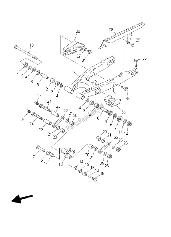 Wszystkie części do Tylne Rami? Yamaha DT 125X 2006