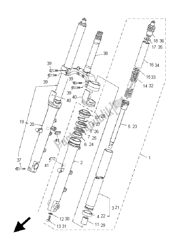 Tutte le parti per il Forcella Anteriore del Yamaha TDM 900 2005