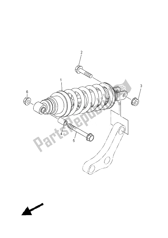 Toutes les pièces pour le Suspension Arrière du Yamaha MT 07 700 2014