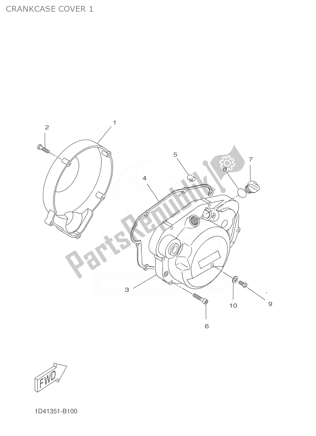 All parts for the Crankcase Cover 1 of the Yamaha DT 50 2004