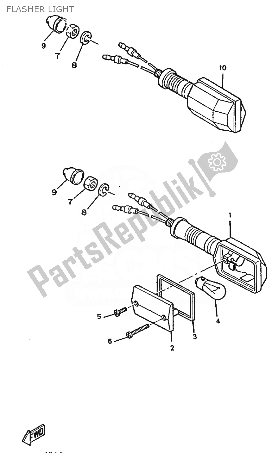 Tutte le parti per il Luce Lampeggiante del Yamaha DT 50 1989