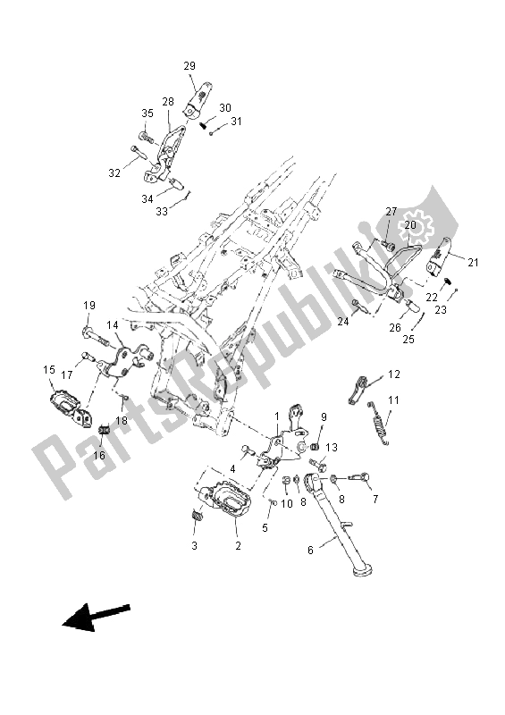 Todas las partes para Soporte Y Reposapiés de Yamaha WR 125R 2011